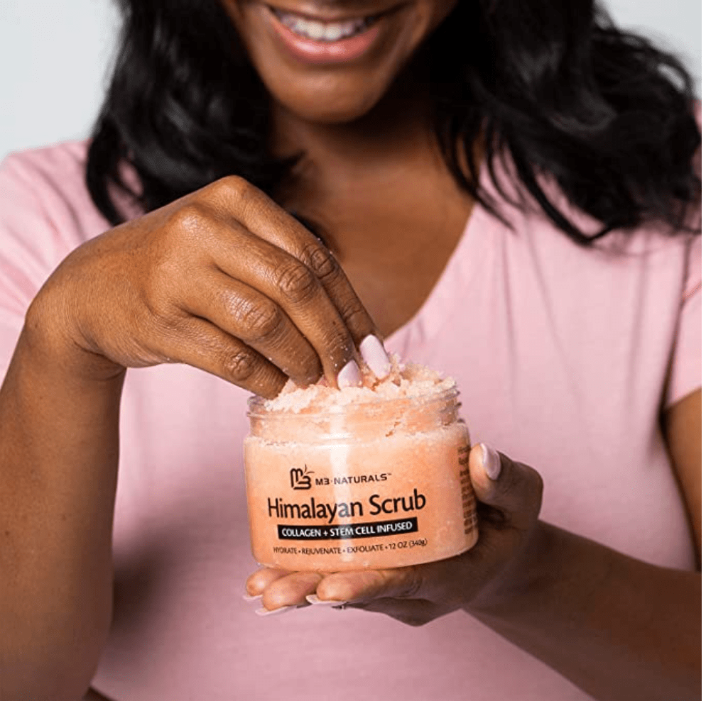 M3 Naturals Himalayan Salt Body Scrub Infused with Collagen and Stem Cell