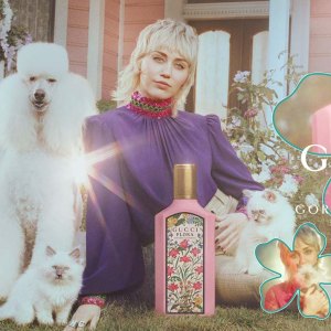 Miley Cyrus Gucci Fragrance Campaign Meshes Grunge With Floral Fantasy