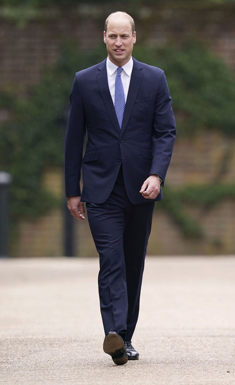 Prince William Wears Dapper Navy Suit for Princess Diana Statue Unveiling