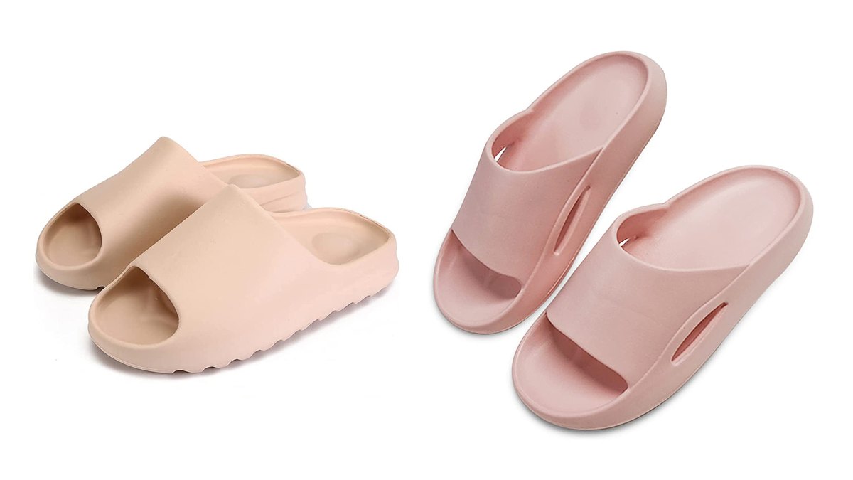 These are the Yeezy slides that are impossible to buy, and a similar option  to shop - HelloGigglesHelloGiggles
