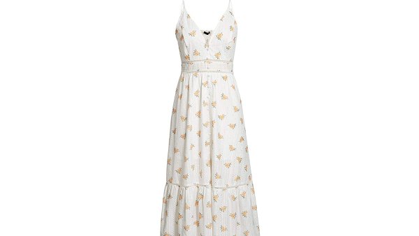 BerryGo Women's Embroidery Button Down V Neck Maxi Dress