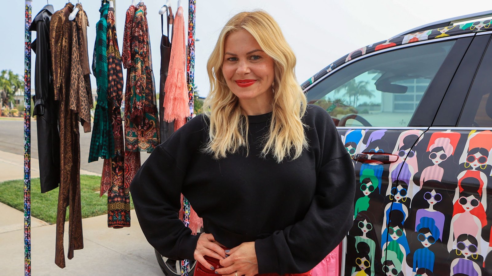 Candace Cameron Bure experiences the Alice + Olivia by Stacey Bendet & Volkswagen mobile gifting suite in Los Angeles