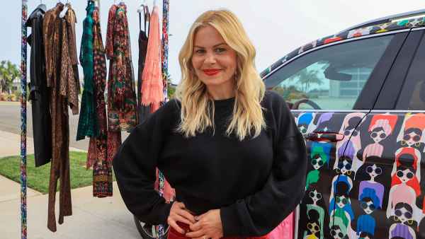 Candace Cameron Bure experiences the Alice + Olivia by Stacey Bendet & Volkswagen mobile gifting suite in Los Angeles