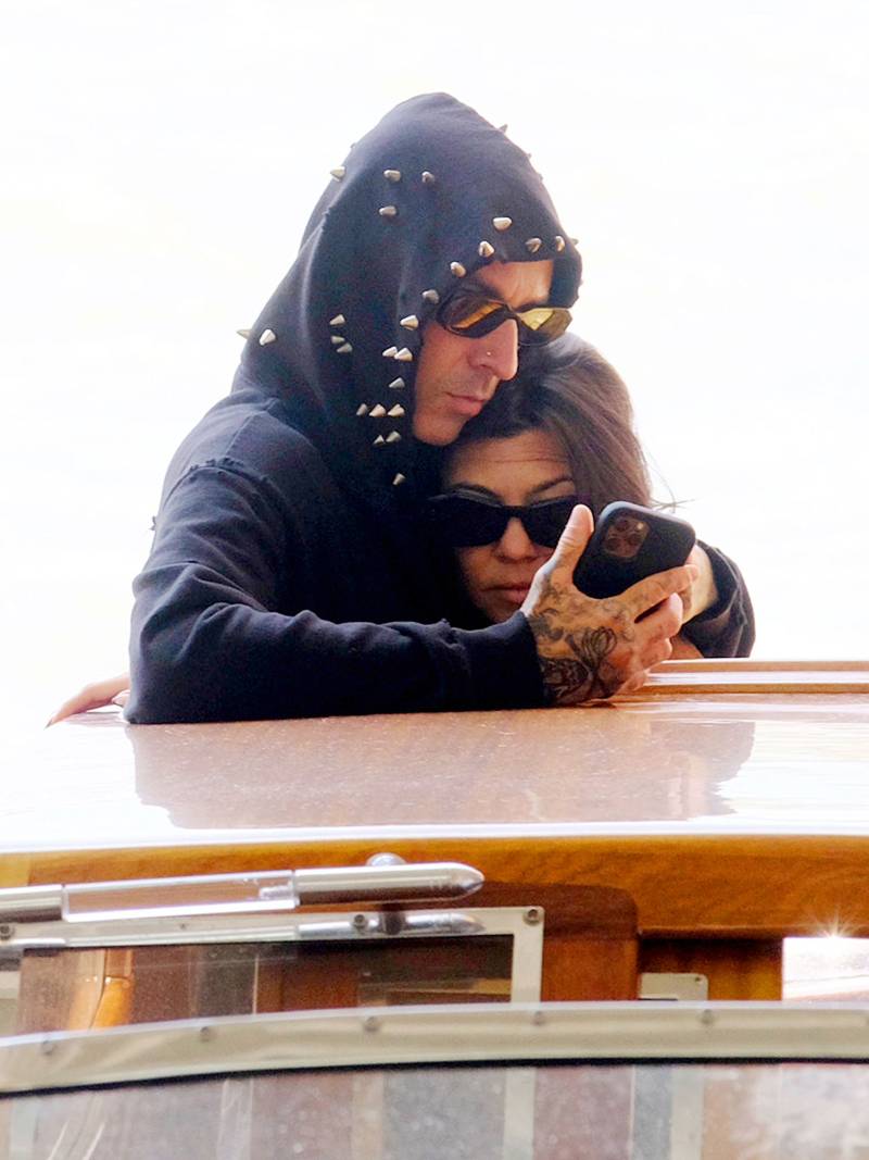 Cuddle Buddies Inside Kourtney Kardashian and Travis Barker PDA-Filled Trip to Italy