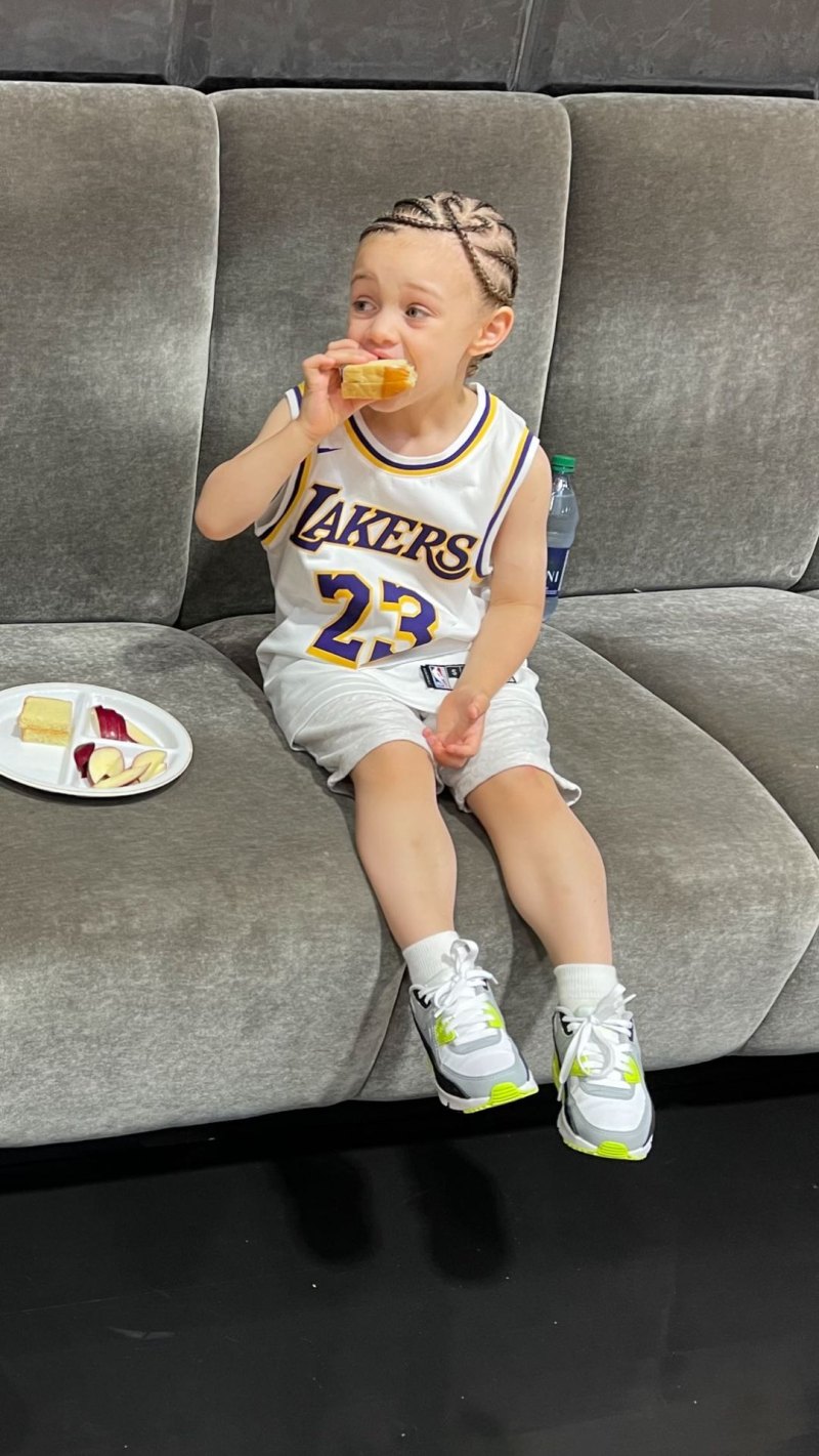 Drake and Sophie Brussaux's Son Adonis' Baby Album Snack Time