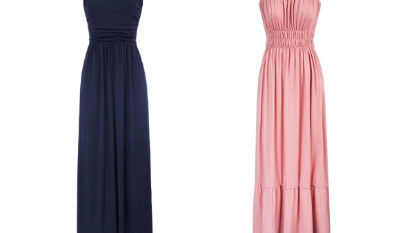 GRACE KARIN Women's Strapless Casual Loose Ruched Long Maxi Dress