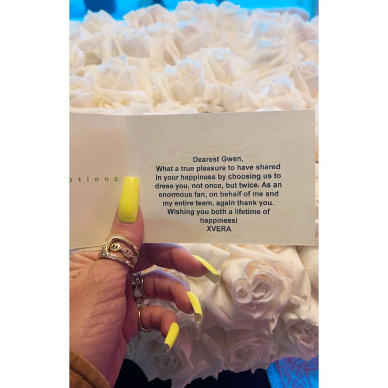 Gwen Stefani Shares Sweet Message From Vera Wang Her 2 Wedding Dresses