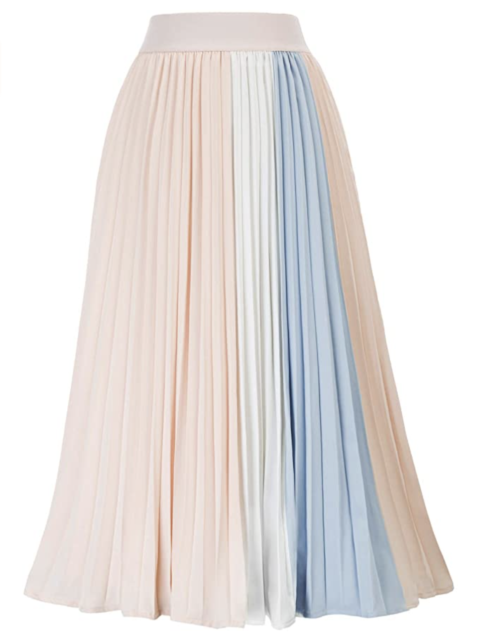 Kate Kasin Women's High Waist Pleated A-Line Swing Skirt