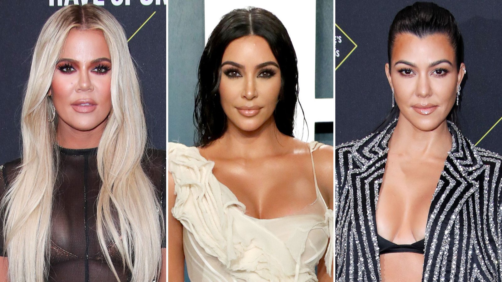 Khloe Kardashian Calls Out Kim Not Including Her College Throwback Black Dress Off White Dress Striped Jacket Split
