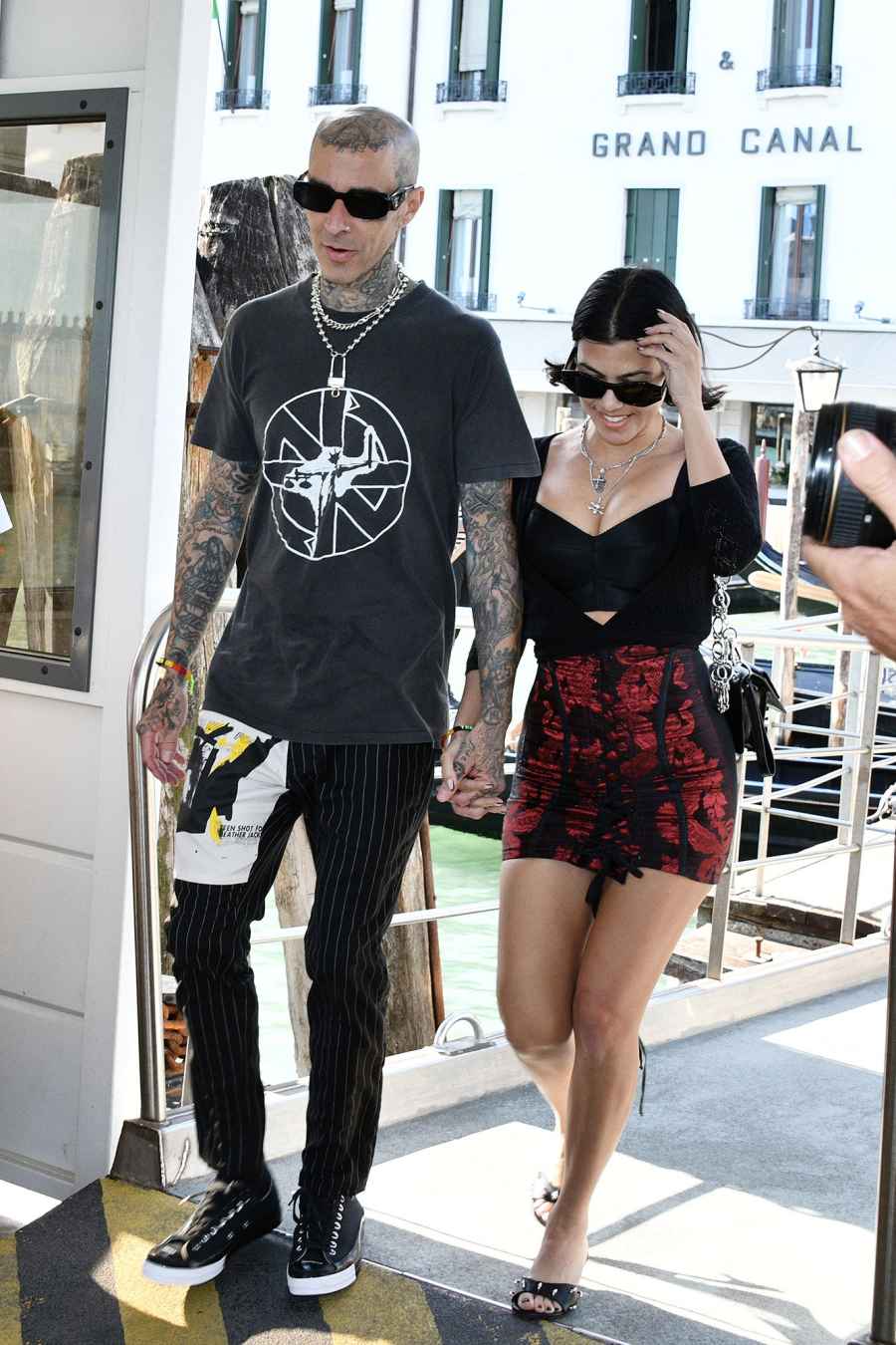 Kourtney Kardashian Travis Barker Italy Style Is All About Color Coordination