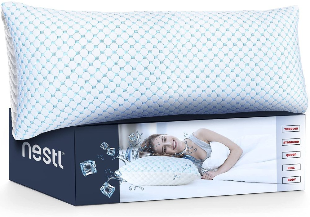 Nestl Coolest Pillow Heat and Moisture Reducing Ice Silk and Gel Infused Memory Foam Pillow
