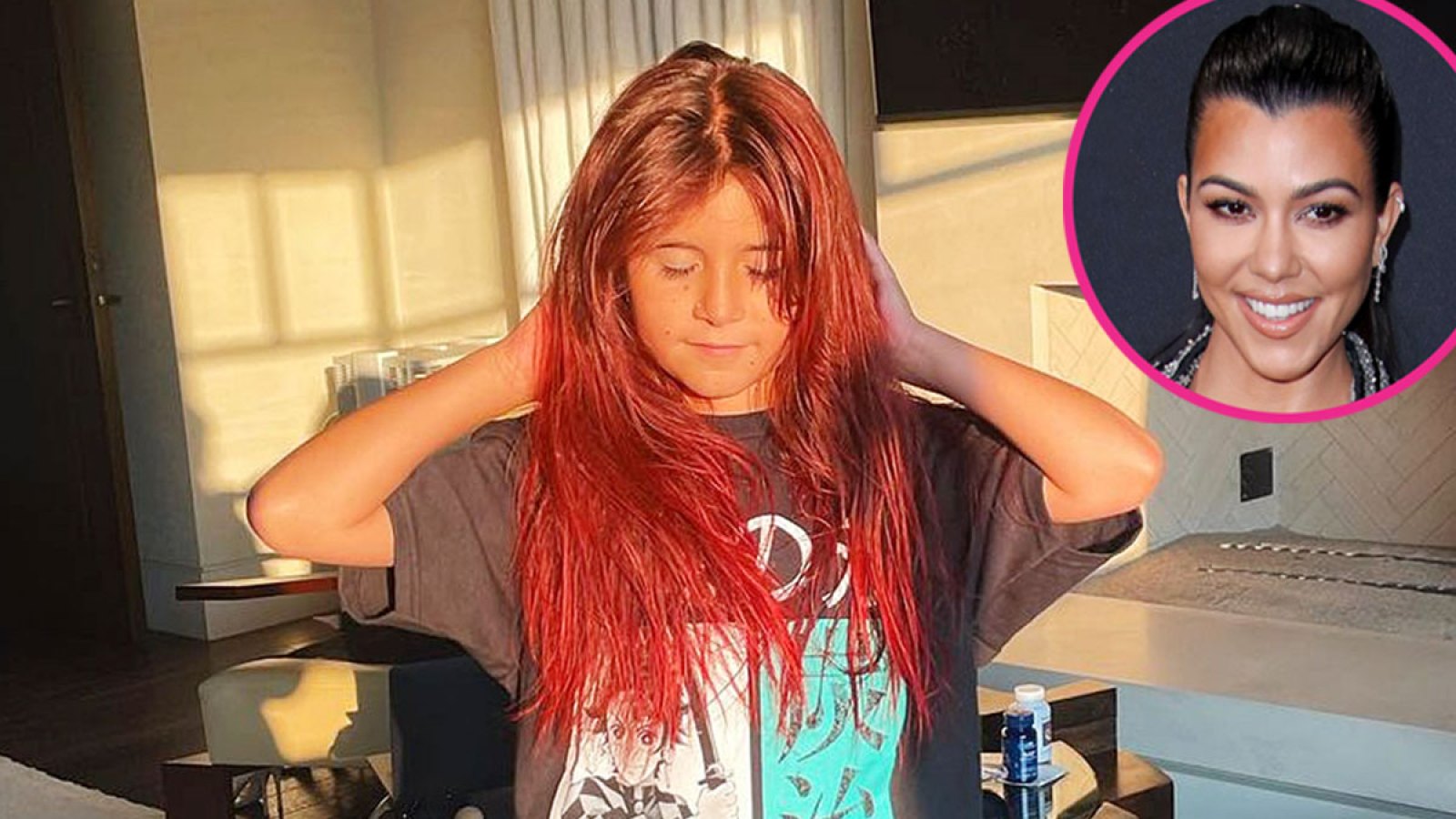 Penelope Disick Dyes Her Hair Bright Red: Pics