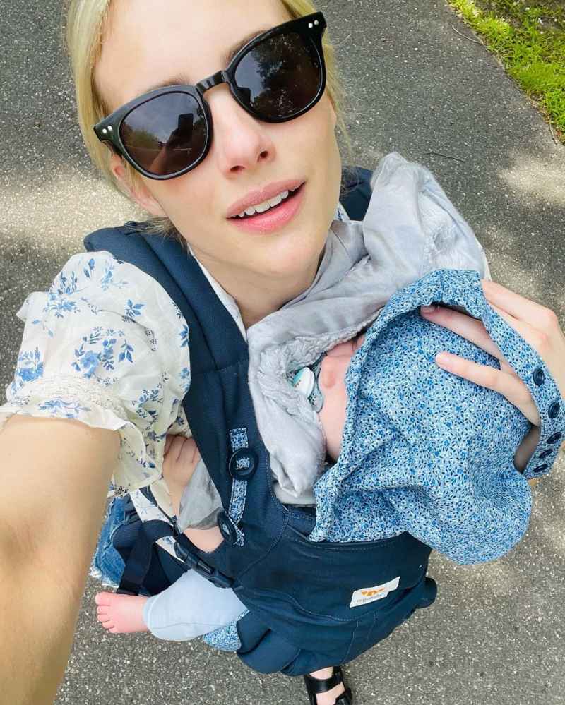 Perfect Pair! Emma Roberts Documents Walk With Sleeping Son Rhodes