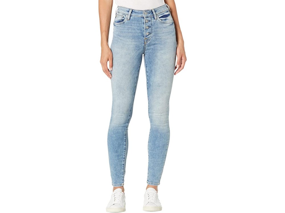 True Religion Halle High-Rise Skinny Exposed Button in 5 am Light