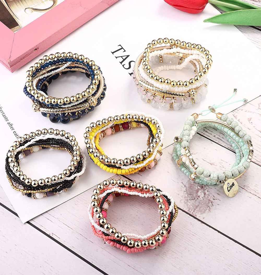 amazon-multicolored-beaded-bracelets-stacks
