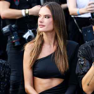 Alessandra Ambrosio Wears Barely There Dress Dundas Revolve Show NYFW 2021