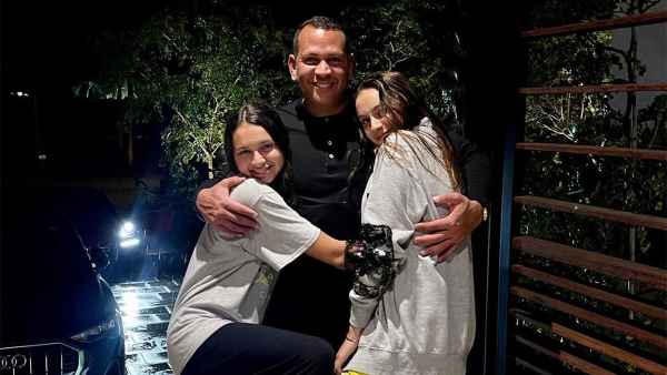 Alex Rodriguez Daughters Natasha and Ella Sweet Family Photo