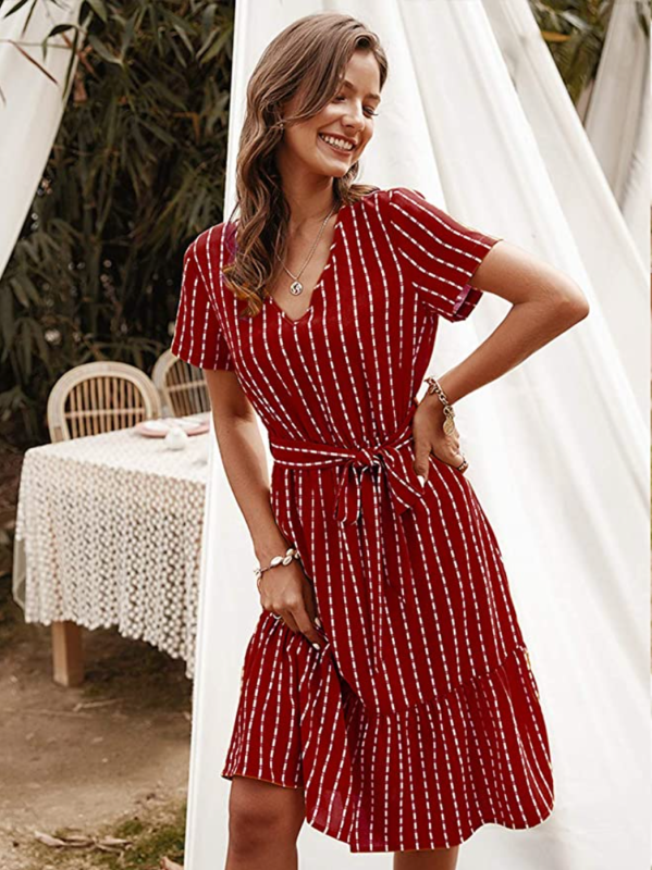 Anna-Kaci Striped Midi Dress Can Make You Look Long and Lean | Us Weekly