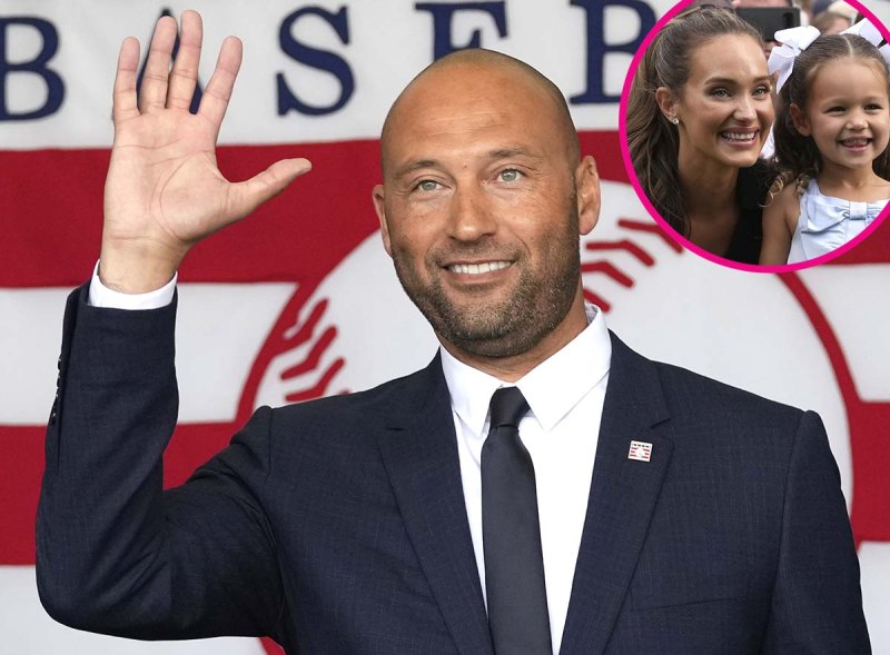 Derek Jeters Wife Hannah Jeter Daughters Make Rare Appearance Hall Fame Induction