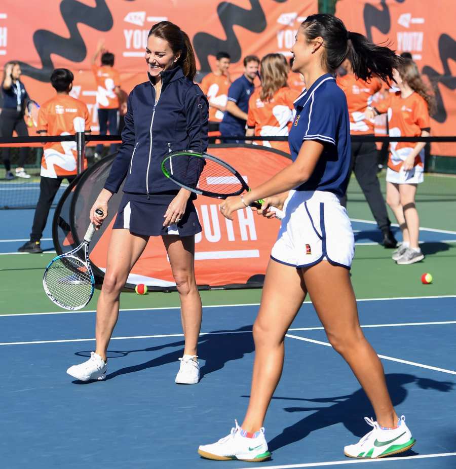Duchess Kate Middleton Shows Off Tennis Skills With U.S. Open Winner Emma Raducanu