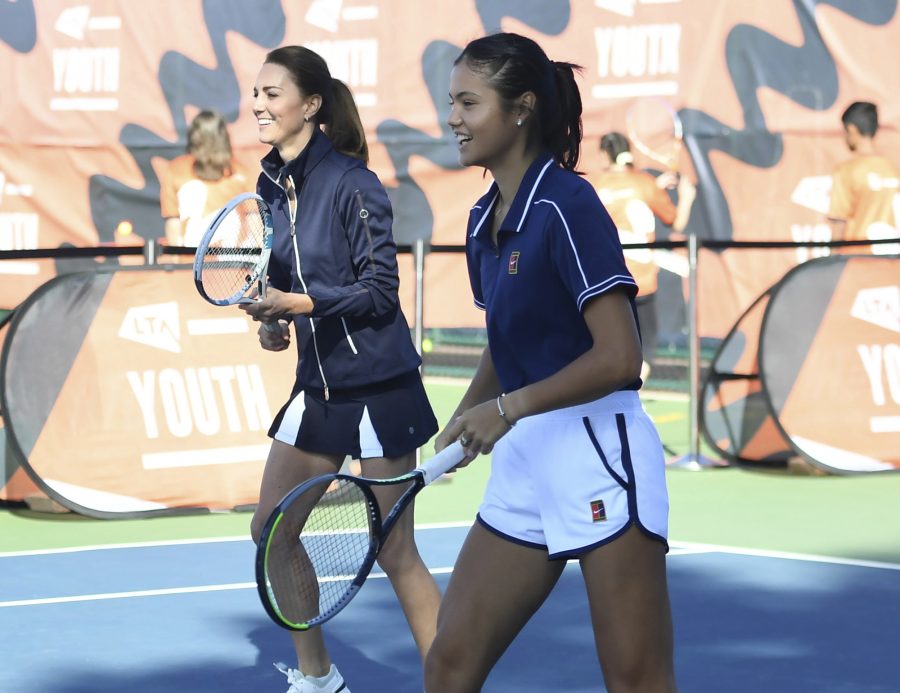 Duchess Kate Middleton Shows Off Tennis Skills With U.S. Open Winner Emma Raducanu