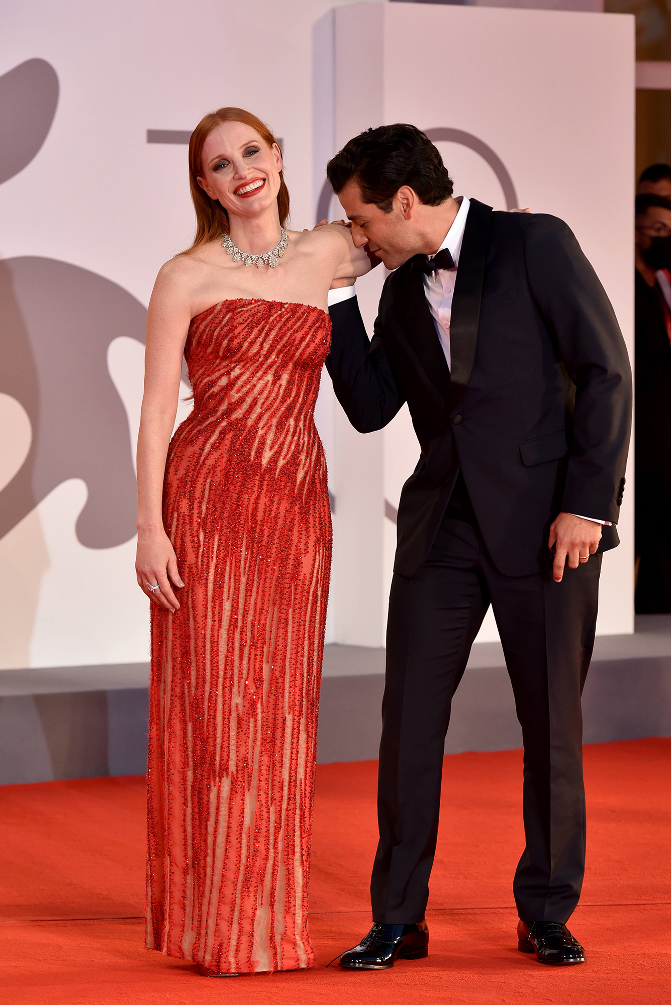Jessica Chastain and Oscar Isaac at the Scenes from a Marriage premiere