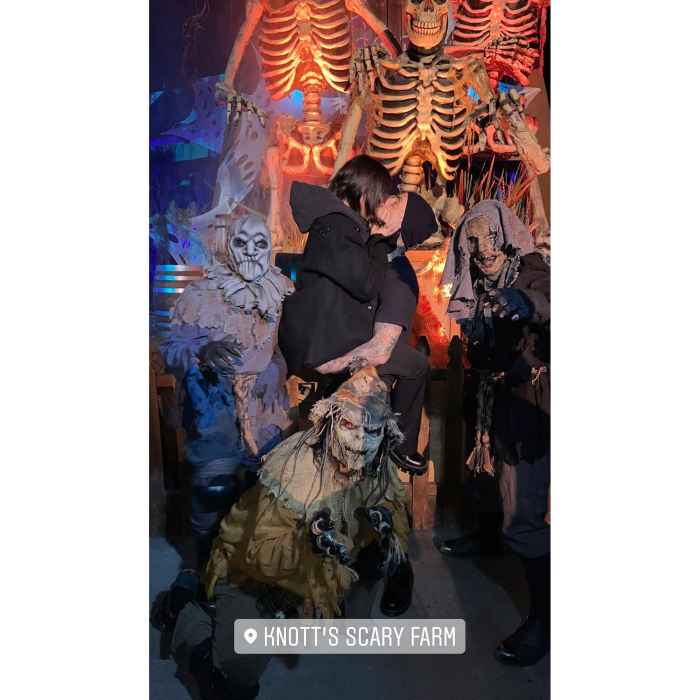 Kourtney Kardashian Travis Barker Make Out During Spooky Halloween Tour