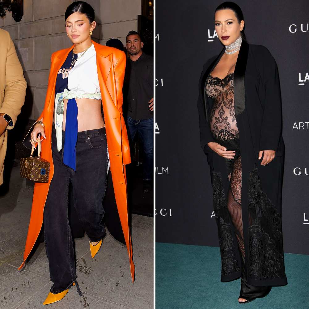 Kylie Jenner Takes Maternity Style Inspo From Kim K. in Bump-Baring Jumpsuit