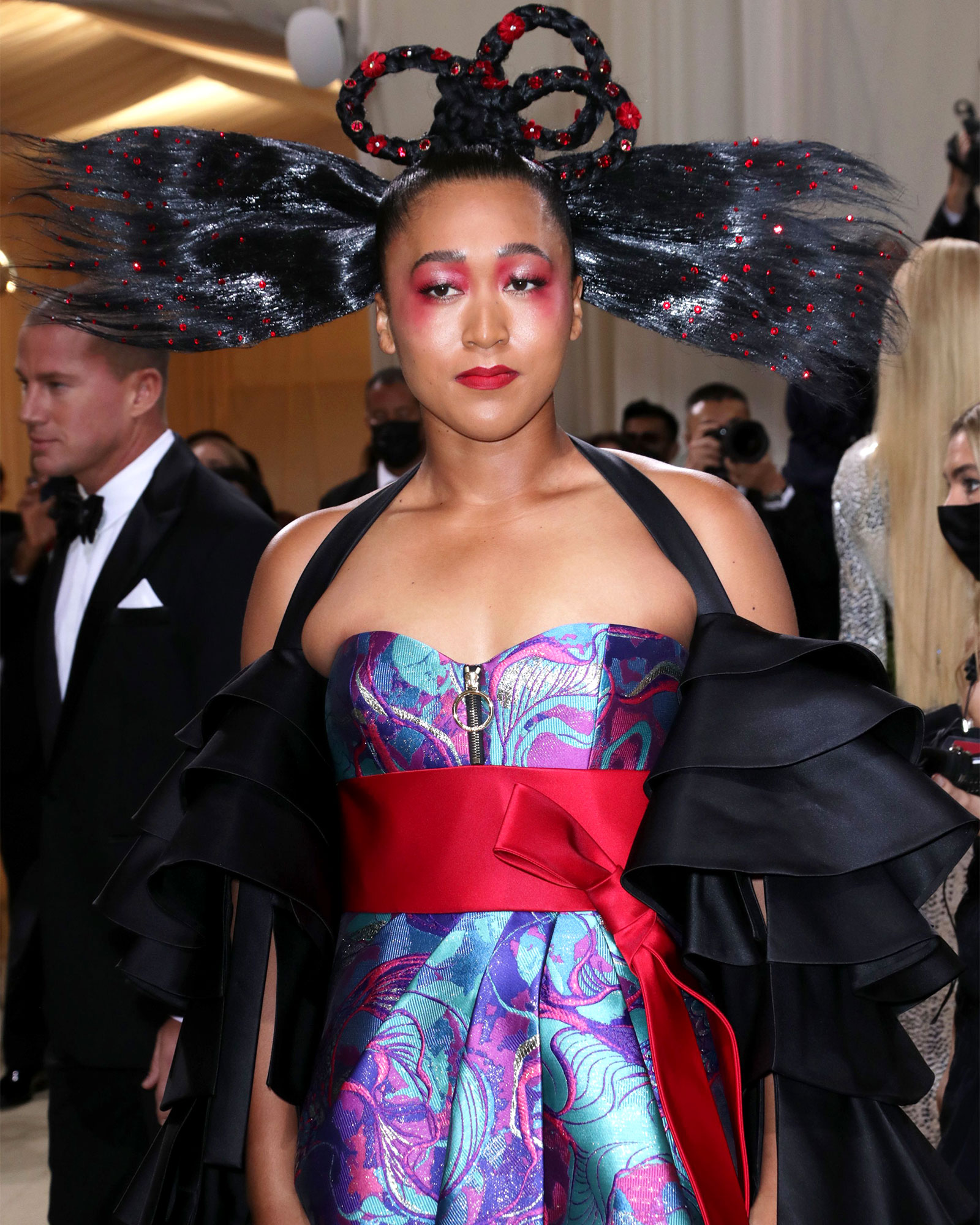 Naomi Osaka arrives at Met Gala in glamorous outfit co-designed by