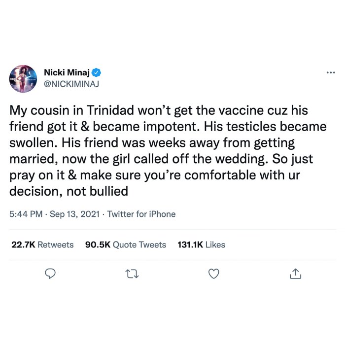 Nicki Minaj Claps Back at Late Night Hosts Over Her COVID-19 Vaccine Tweet