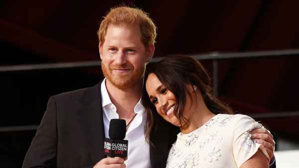 Meghan Markle leans on Prince Harry at Global Citizen