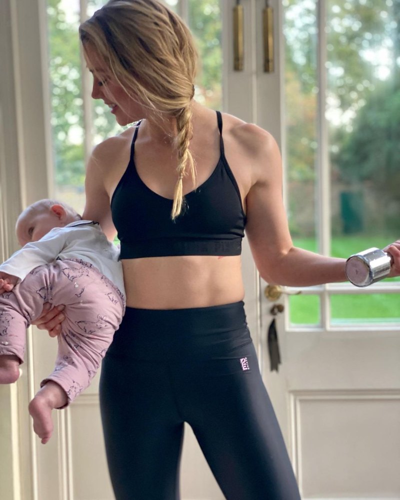 See Amber Heard Working Out With Daughter Oonagh’s Help
