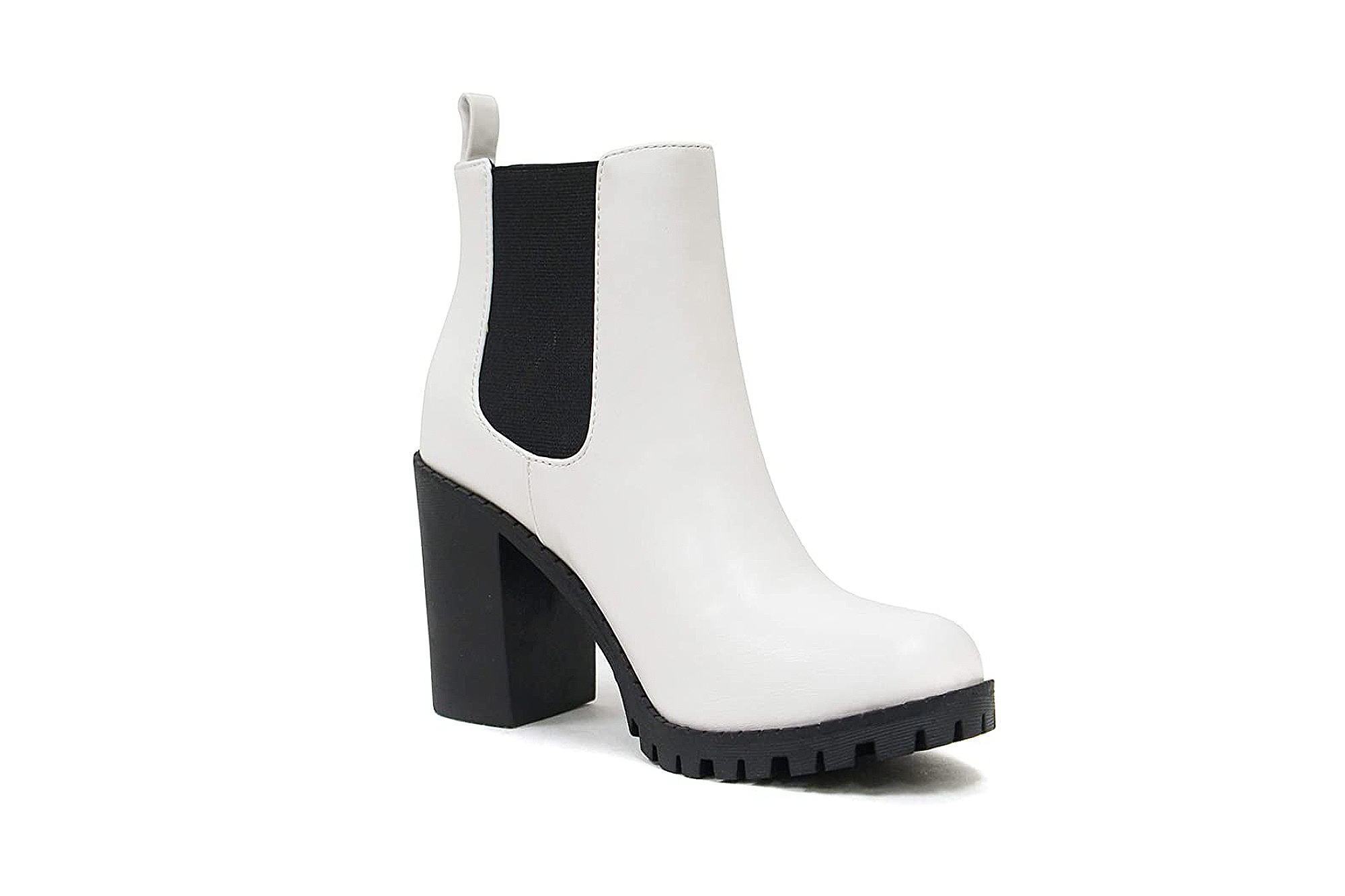 Details about   Luxemoda Glove Ankle Boot w/Lug Sole Elastic Gore and Chunky Heel 