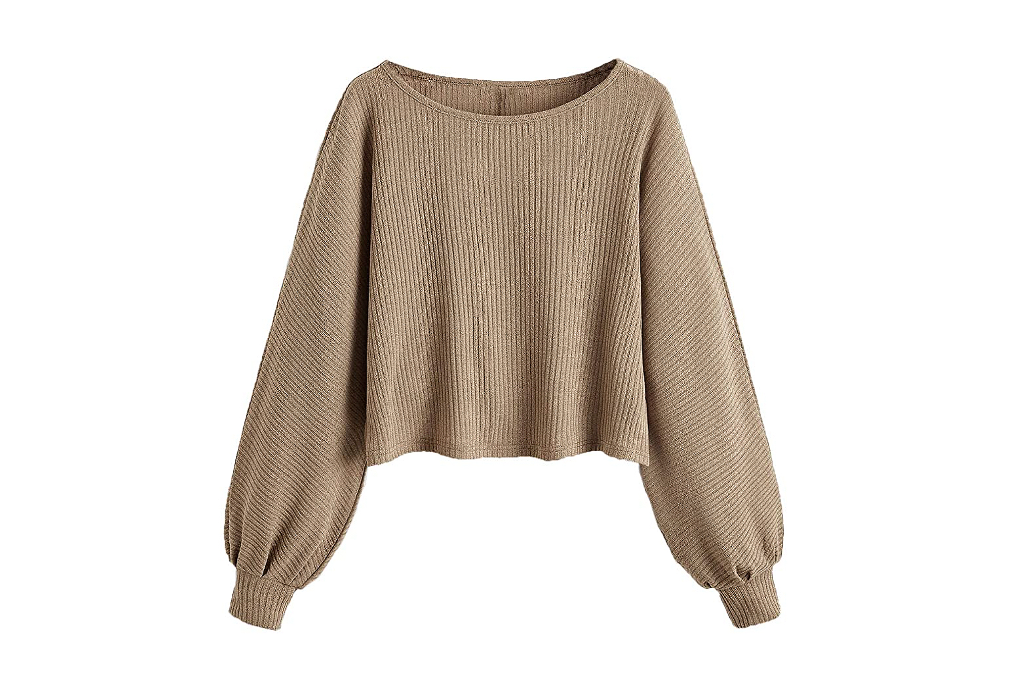 Forgetting You Ribbed Knit Long Sleeve Crop Chocolate