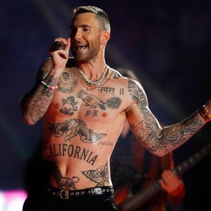 Adam Levine Dyes Hair Bright Blue Gets Butterfly Tattoo