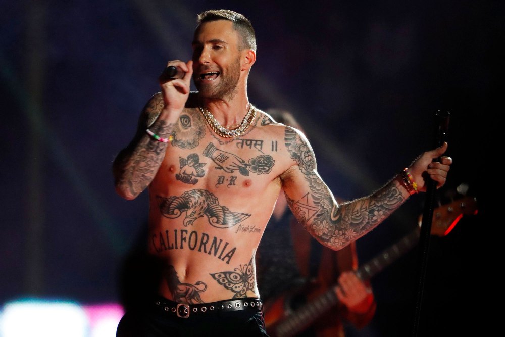Adam Levine Dyes Hair Bright Blue Gets Butterfly Tattoo