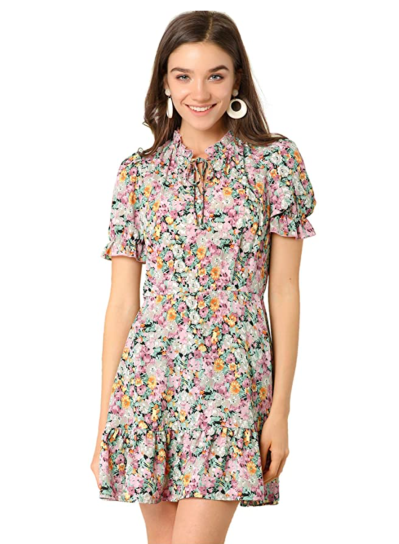 Allegra K Floral Dress Has Transitional Style Written All Over It