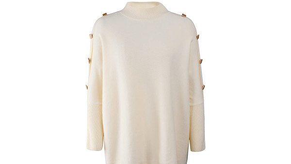 Angashion Women's Casual Oversized Mock Neck Pullover Sweater