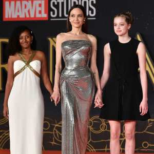 Angelina Jolie Brings Zahara and Shiloh to Eternals Premiere in Rome 01