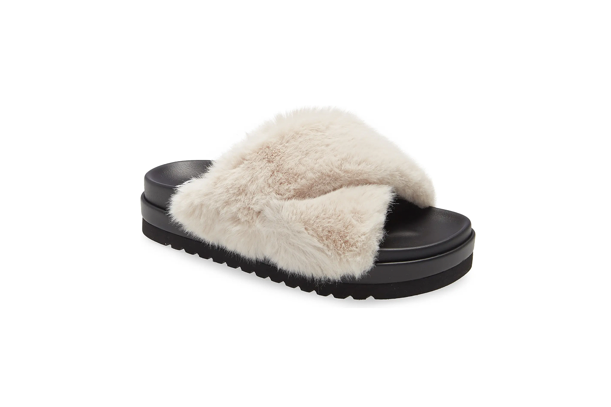 Premium PSD | Fluffy and comfortable house slippers mock-up design