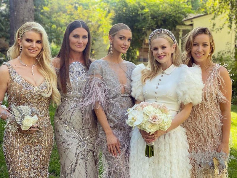 Beautiful Bridesmaids Jessica Ashlee Simpson Stun Friends Wedding