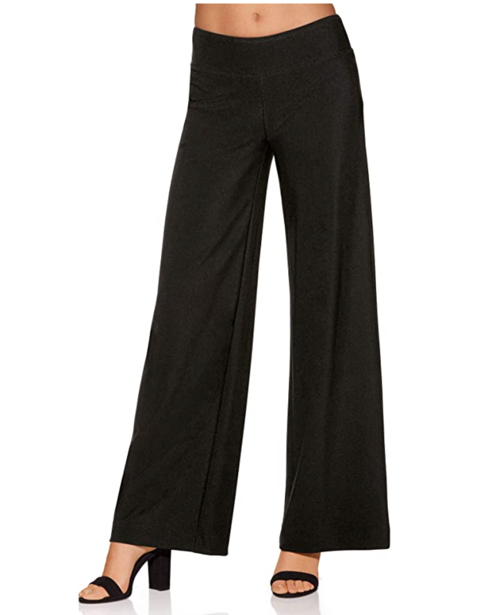 Boston Proper Women's Wrinkle-Resistant Solid Color Knit Palazzo Pant