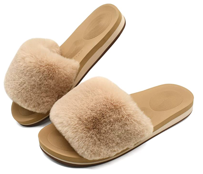 COFACE Womens Sliders Plush House Slippers