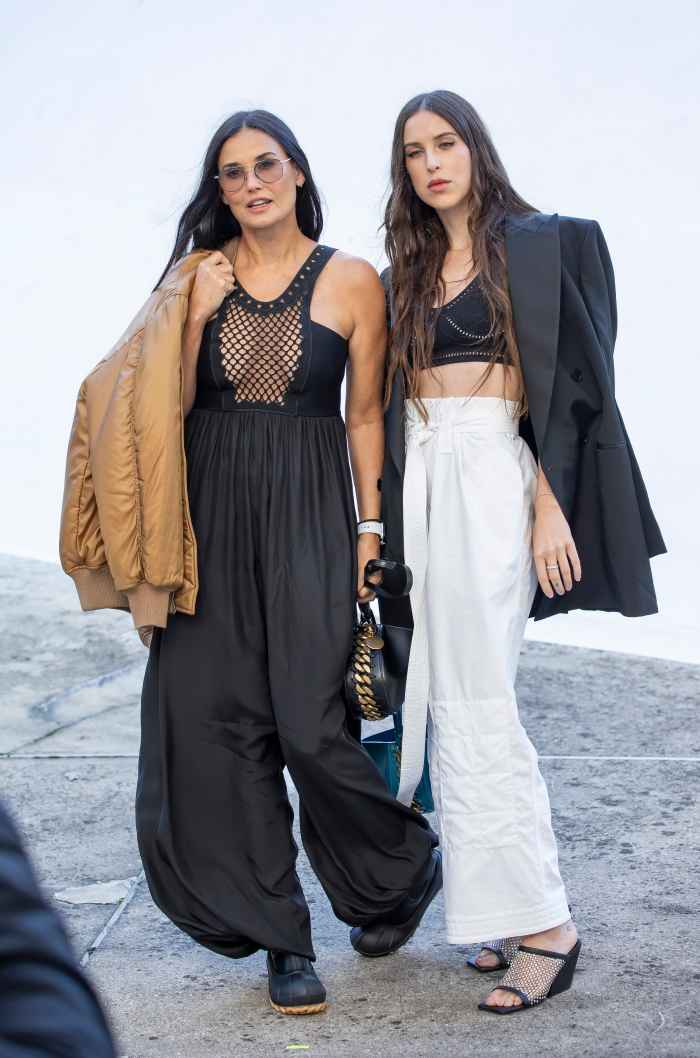 Demi Moore and Scout Willis attend the Stella McCartney Womenswear Spring/Summer 2022 show as part of Paris Fashion Week on October 4, 2021.