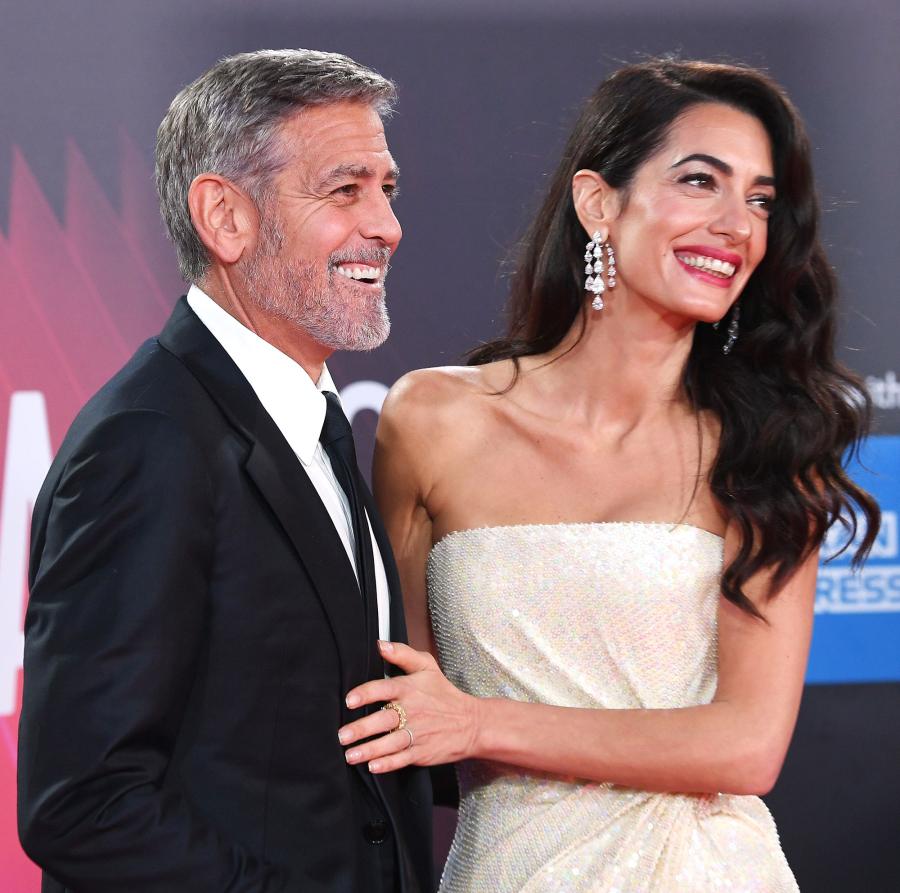 George Clooney Helps Wife Amal Avoid Major Wardrobe Malfunction at Tender Bar Premiere 2