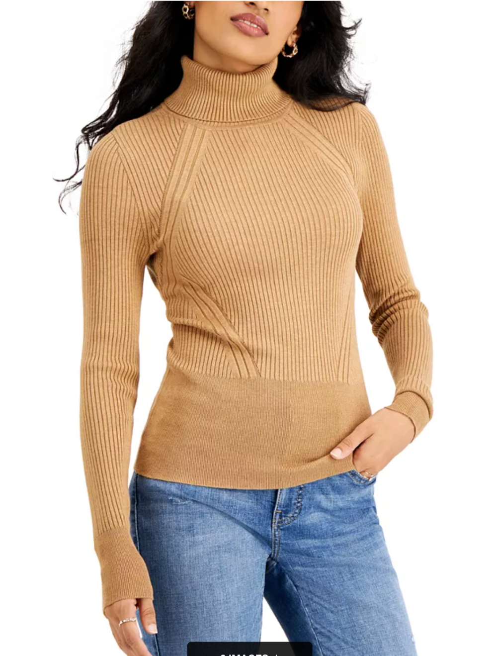 INC International Concepts Solid Ribbed Turtleneck Sweater