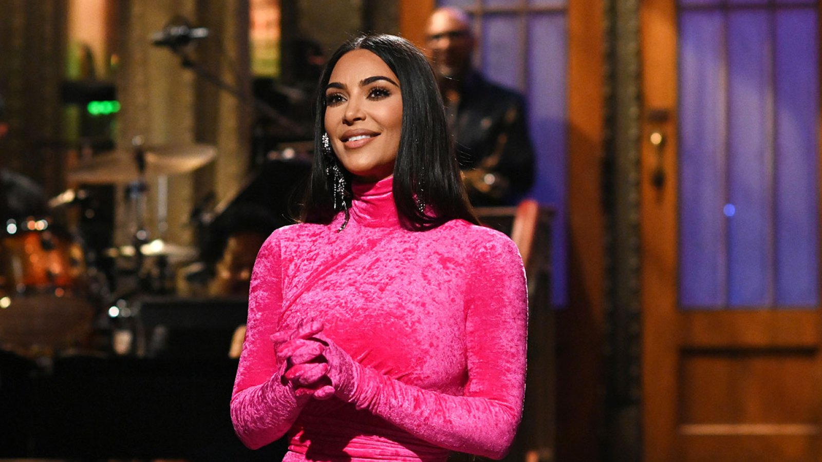 Kim Kardashian Hot Pink Outfits Saturday Night Live 1