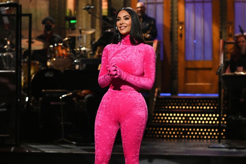 Kim Kardashian Hot Pink Outfits Saturday Night Live 1