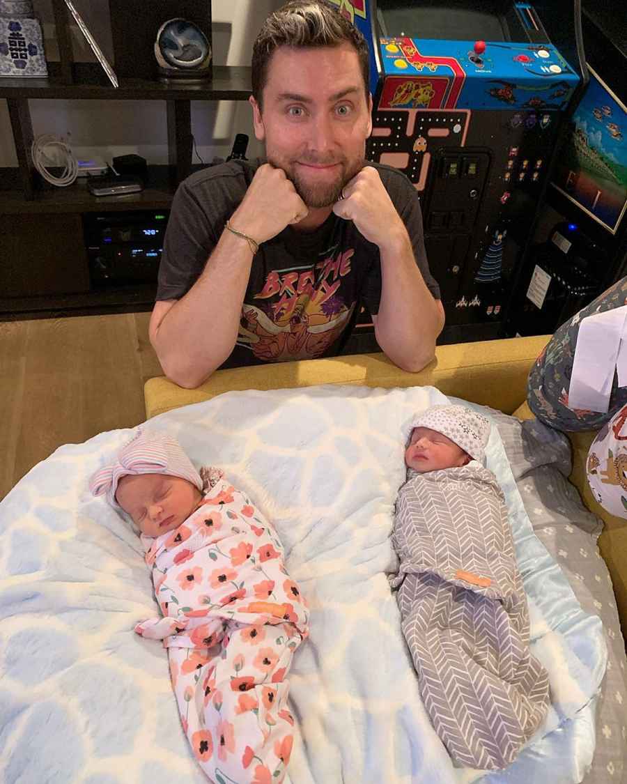 Lance Bass Shares 1st Photos Twins Violet Alexander Never Been So Happy
