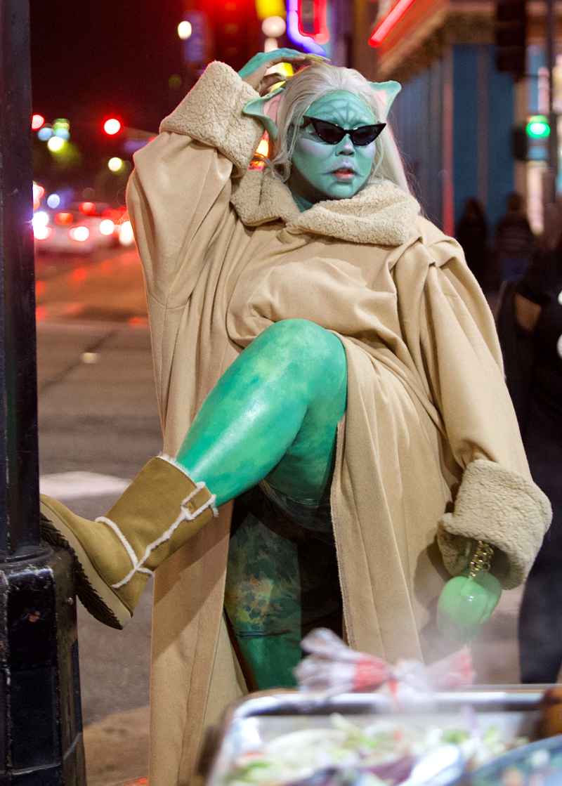 Lizzo Surprises Unsuspecting Fans on Hollywood Blvd While Dressed as Baby Yoda for Halloween, Los Angeles, California, USA - 30 Oct 2021